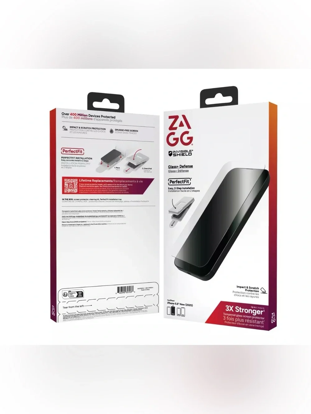 ZAGG - Glass+ Defense Screen Protector Apple iPhone Air - Clear New in Box